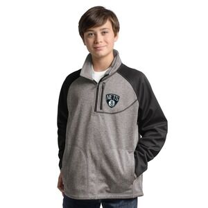 NBA Brooklyn Nets Youth Boys Mountain Trail Half Zip Pullover Large G-III Sports